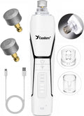 Candure Whisper Quiet Dog Nail Grinder with 360 Degree LED Light, 6-Speed Rechargeable Pet Nail Trimmers with Extra Grinding Head for Safe, Stress-Free Grooming for All Pet Sizes (White)