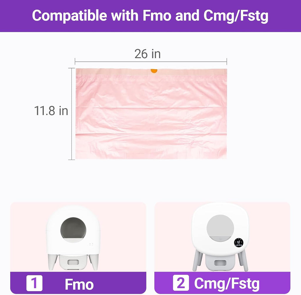 Cat Litter Box Liners 120 count Bags Compatible with Fsitego and Fumoi