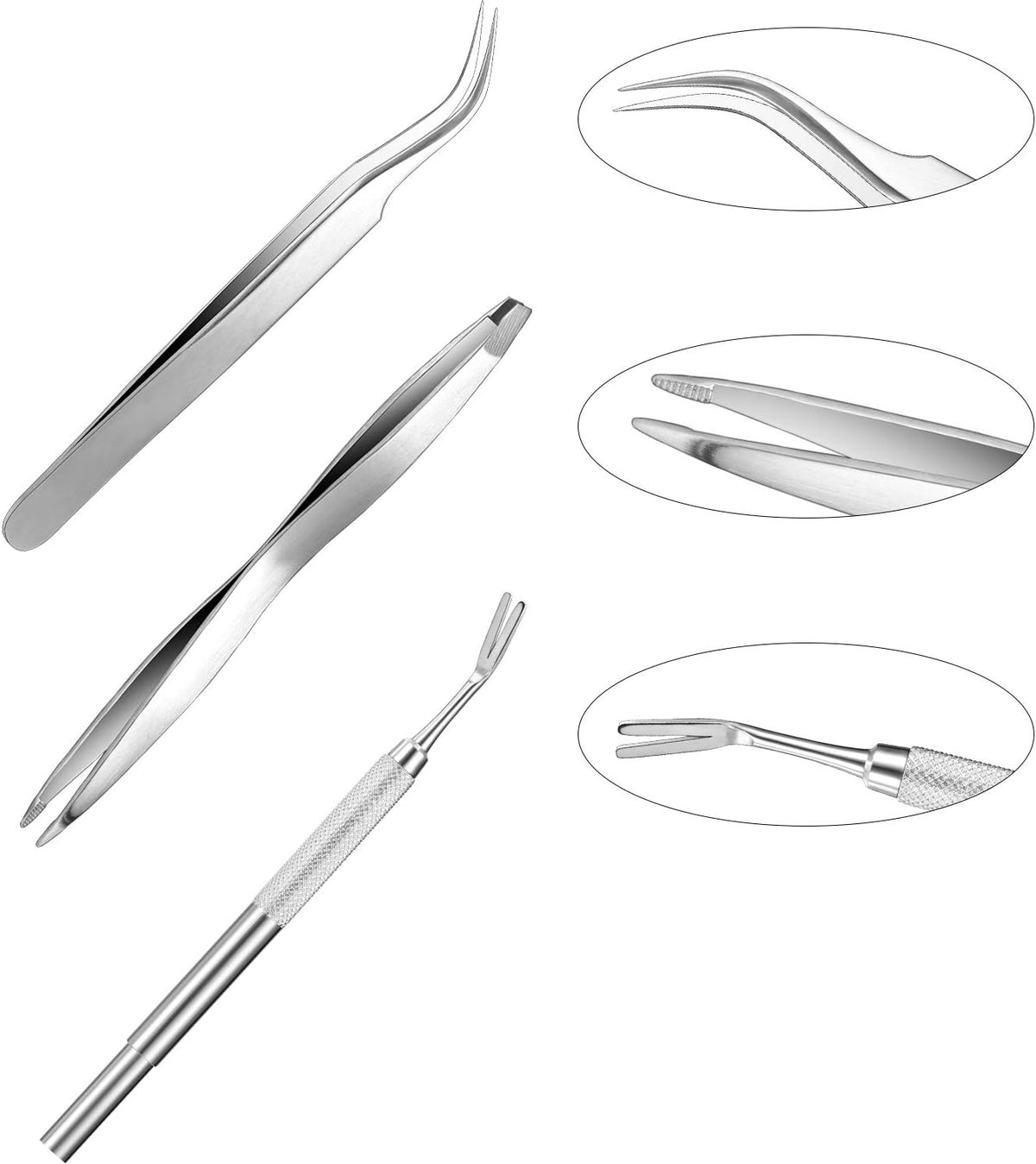 Boao 7 Pcs Tick Removal Tool Kit, Include 3 Plastic Removers, 3 Stainless Steel Tweezers with Comb for Dog and Cats(Fluorescent Green)