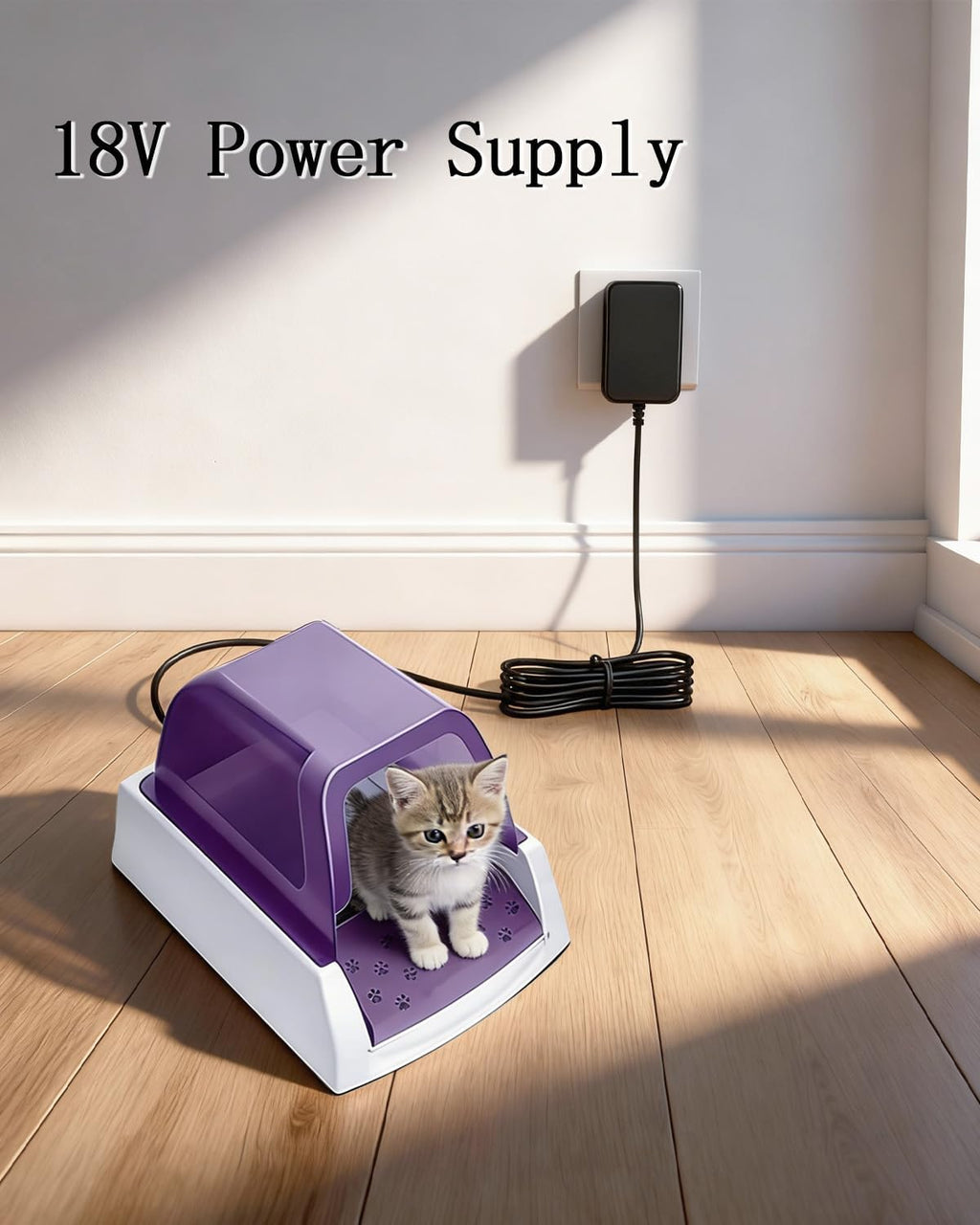 Charger for Petsafe Scoopfree Litter Box Compatible with ScoopFree RFA-516 PAL00-14243 PAL00-15342 PAL00-14243 PAL00-14242 Self-Cleaning Litter Boxes Replacement Power Cord 9.8Ft