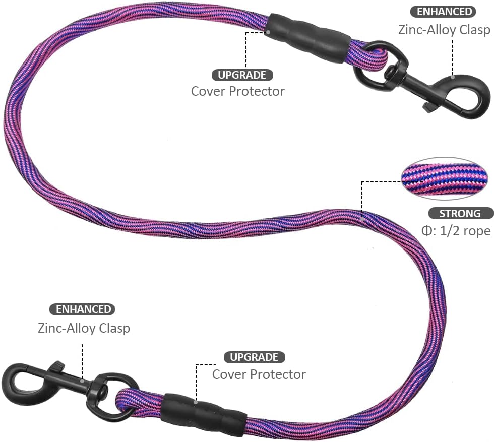 BTINESFUL 3FT 4FT 5FT Dog Tie Down, 2/5" Nylon Rope Indoor Short Dog Tether