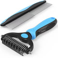 EMTK 2-in-1 Pet Dematting Brush and Stainless Steel Comb Grooming Set