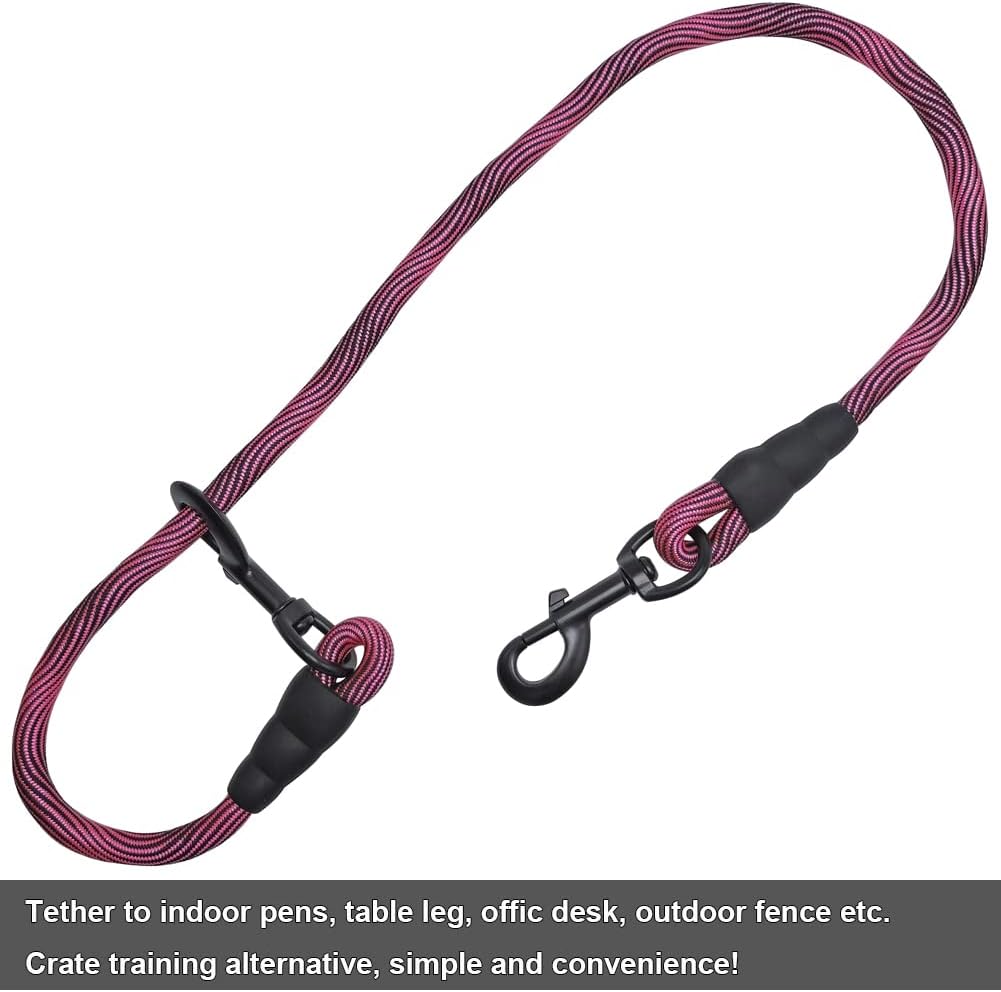 BTINESFUL 3FT 4FT 5FT Dog Tie Down, 2/5" Nylon Rope Indoor Short Dog Tether