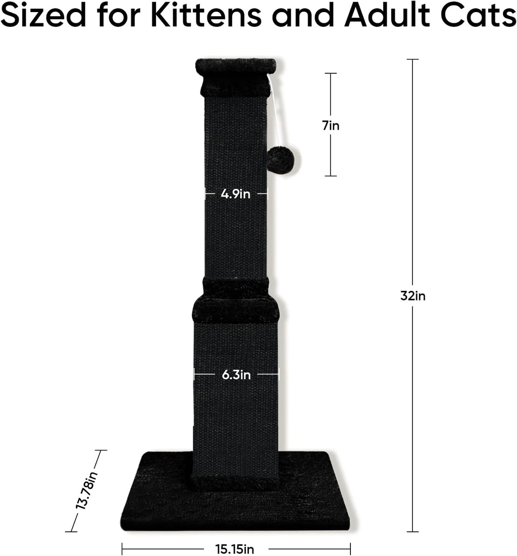 Cat Scratching Post for Indoor Cats, 32Inch Sisal Cat Scratcher