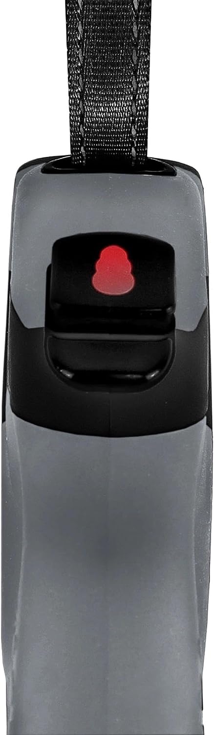 Alcott Kong Terrain Retractable Dog Leash, Medium, Grey, 16' Long.