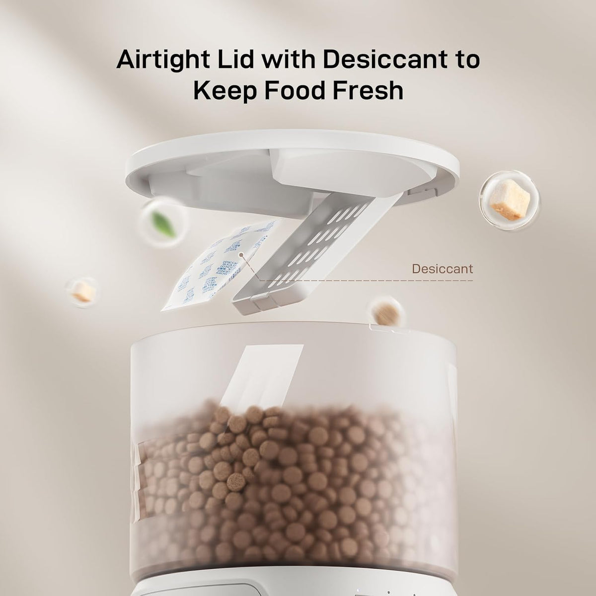 IMIPAW PET Automatic Cat Feeder: 3L Auto Food Dispenser with Timed Feeding| 6 Meal Programmable& 1-20 Portion Precise Control- Easy to Clean & Setup for Cat Indoor| Desiccant Bag Keep Food Fresh