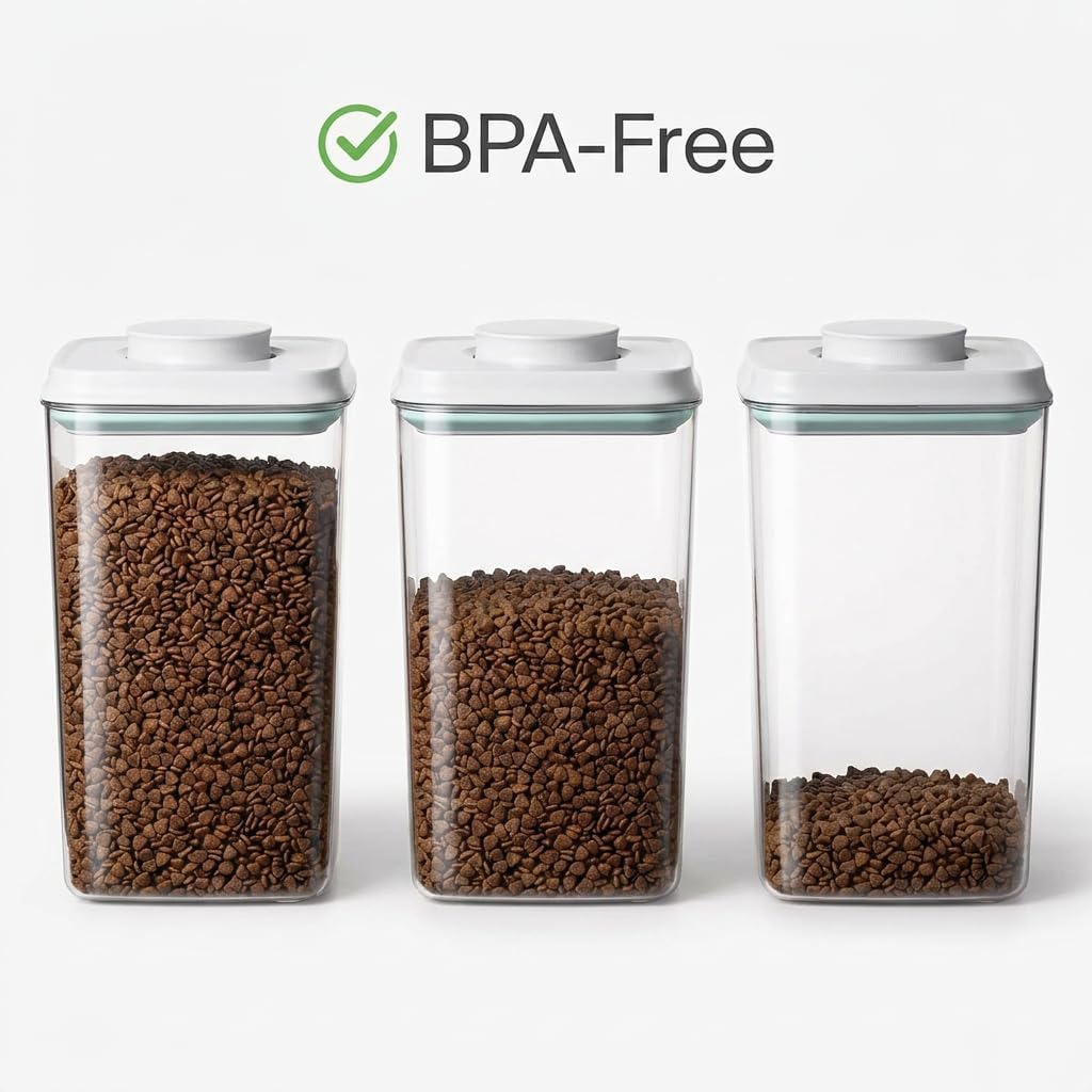 Dog-Cat Food Storage Containers 2 Pack, 4.2 Qt Each, Airtight