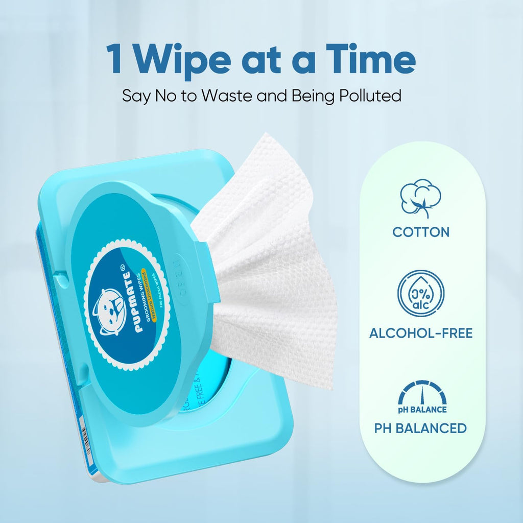 Pet Wipes for Dogs & Cats, Extra Moist & Thick Grooming Puppy Wipes with 100 Fresh Counts, Aloe Vera/Nature 