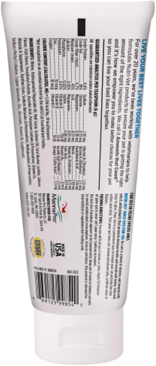 Nutri-Vet Cat Multivitamin, Daily Cat Vitamins, Paw Gel, Salmon Flavor, 3oz