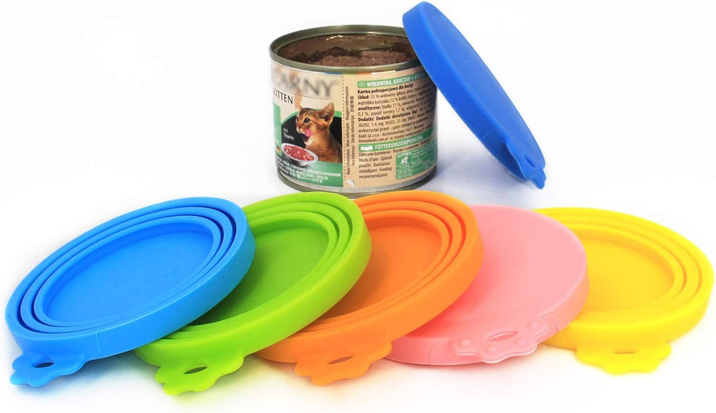 Comtim Pet Can Covers/6 Pack Silicone Dog Cat Food Can Lids/Universal Size Fit Most Standard Size Cans 