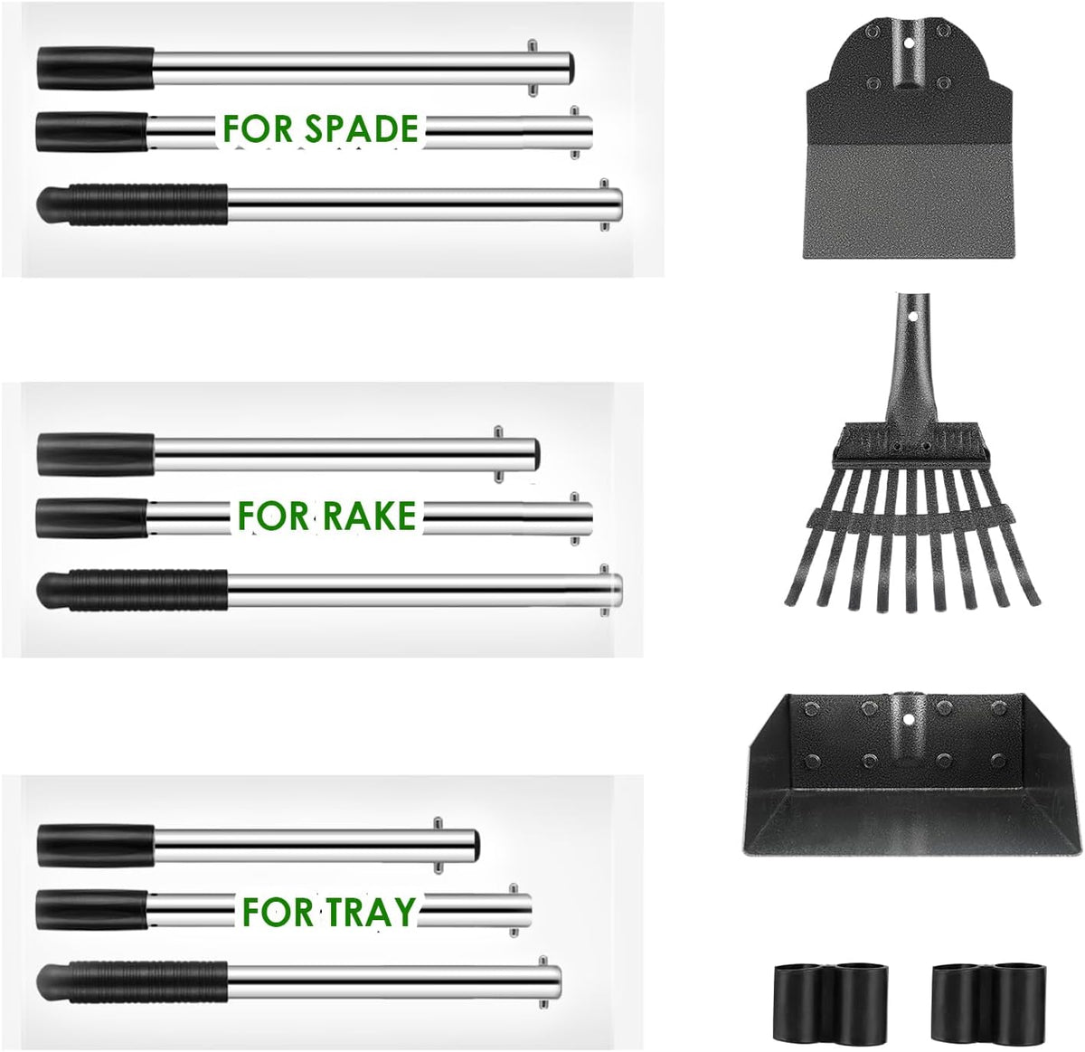 Pooper Scooper, Long Handle Dog Poop Scooper for Medium Small Dogs | Heavy Duty, Pet Supplies Metal Tray Rake Spade, Stainless Steel, Rust-Resistant,37"+ Handle No Bend, Use on Grass Dirt Gravel