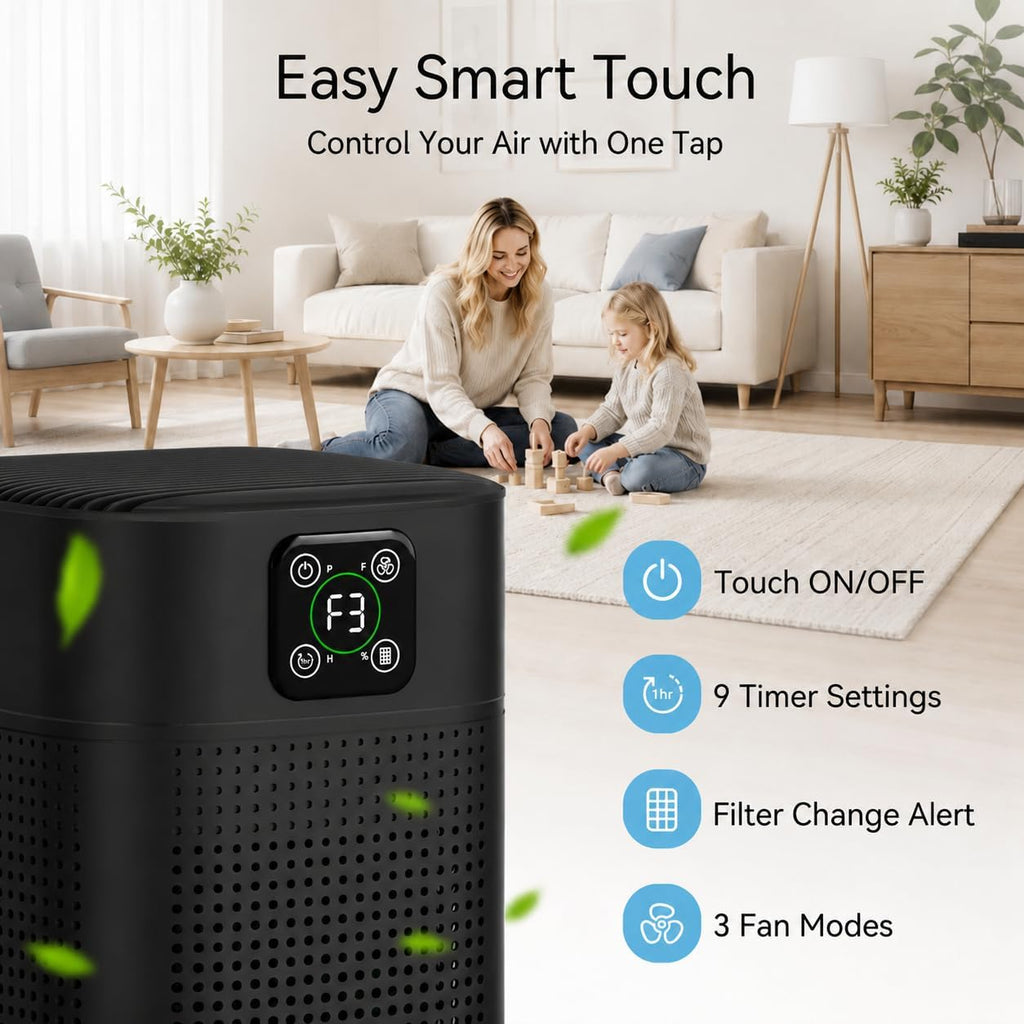 2 Pack Air Purifiers for Home Bedroom, Coverage up to 2190ft², HY1800PRO