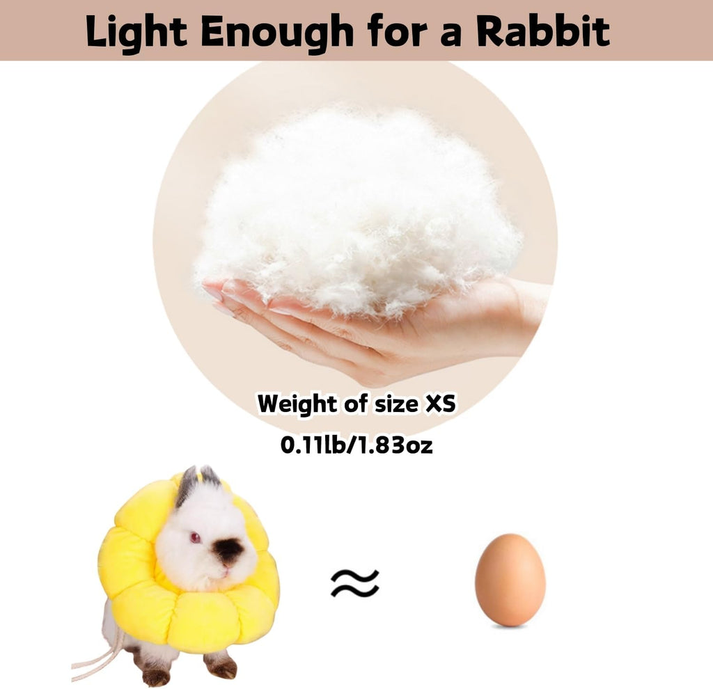 Rabbit Protection Cone Extra Small Soft Elizabethan Collar for Bunny Chinchilla Guinea Pig Small Cat Recovery Collar Kitten E Collar Alternative After Surgery Wound Healing Donut Collar (Yellow, XS)