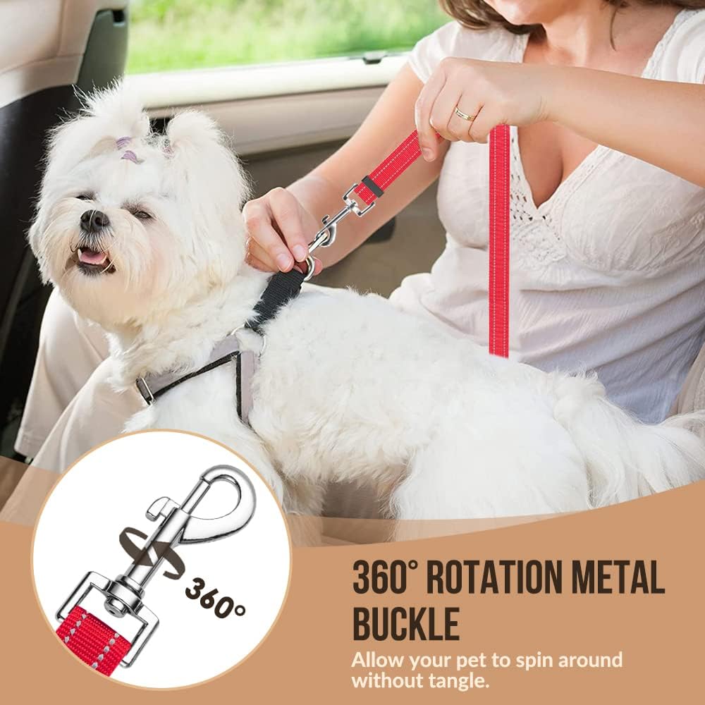 SlowTon Dog Seat Belt for Car, 2 Pack Dog Car Harness Seatbelt with Bungee
