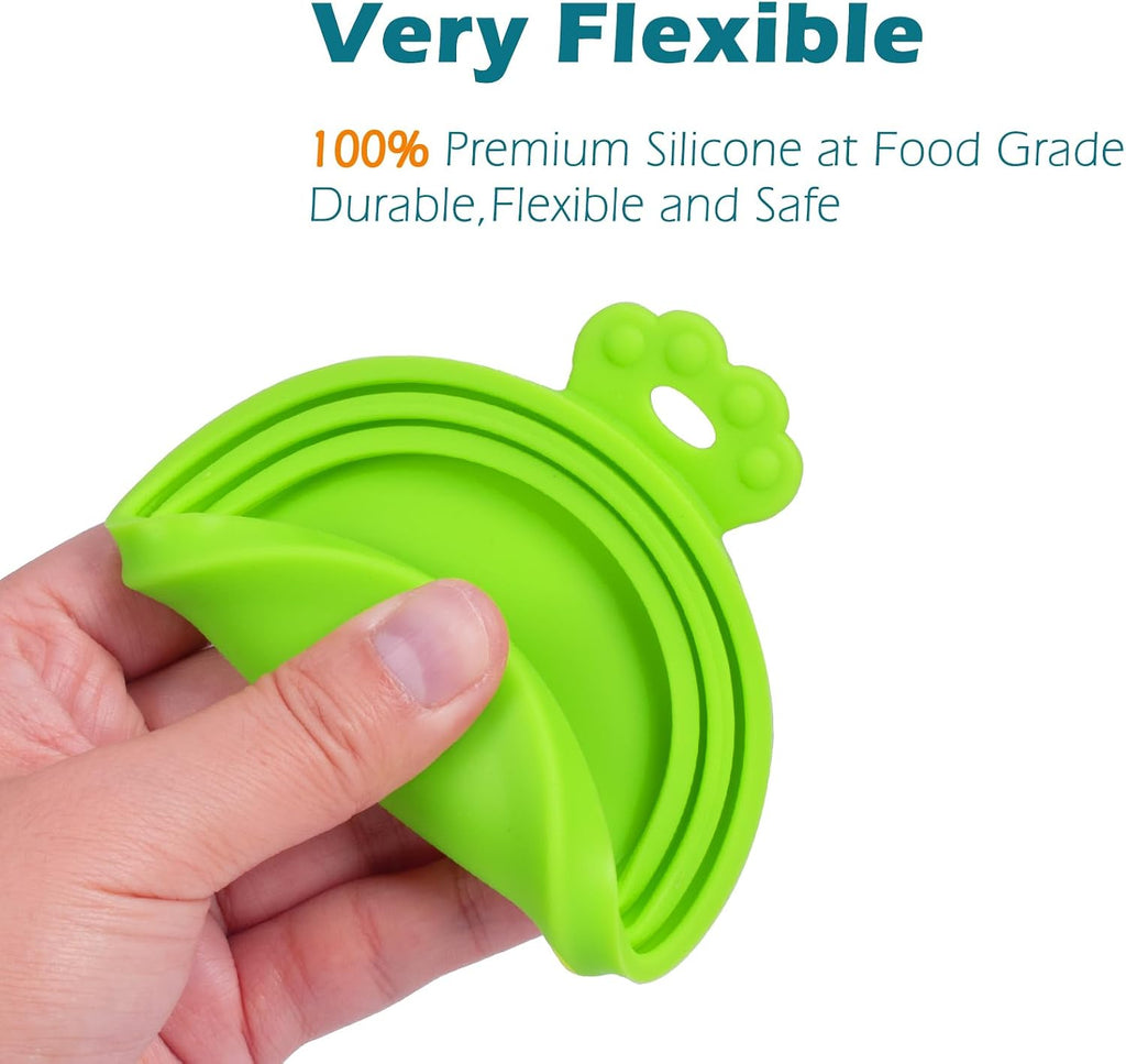 PetBonus 2 Packs Pet Food Can Covers Lids, Universal Size for Dog Cat Food | Silicone, 1 fit 3 Standard Size Can Tops, Can Topper for Wet Food, BPA Free, Dishwasher Safe, Blue Green 
