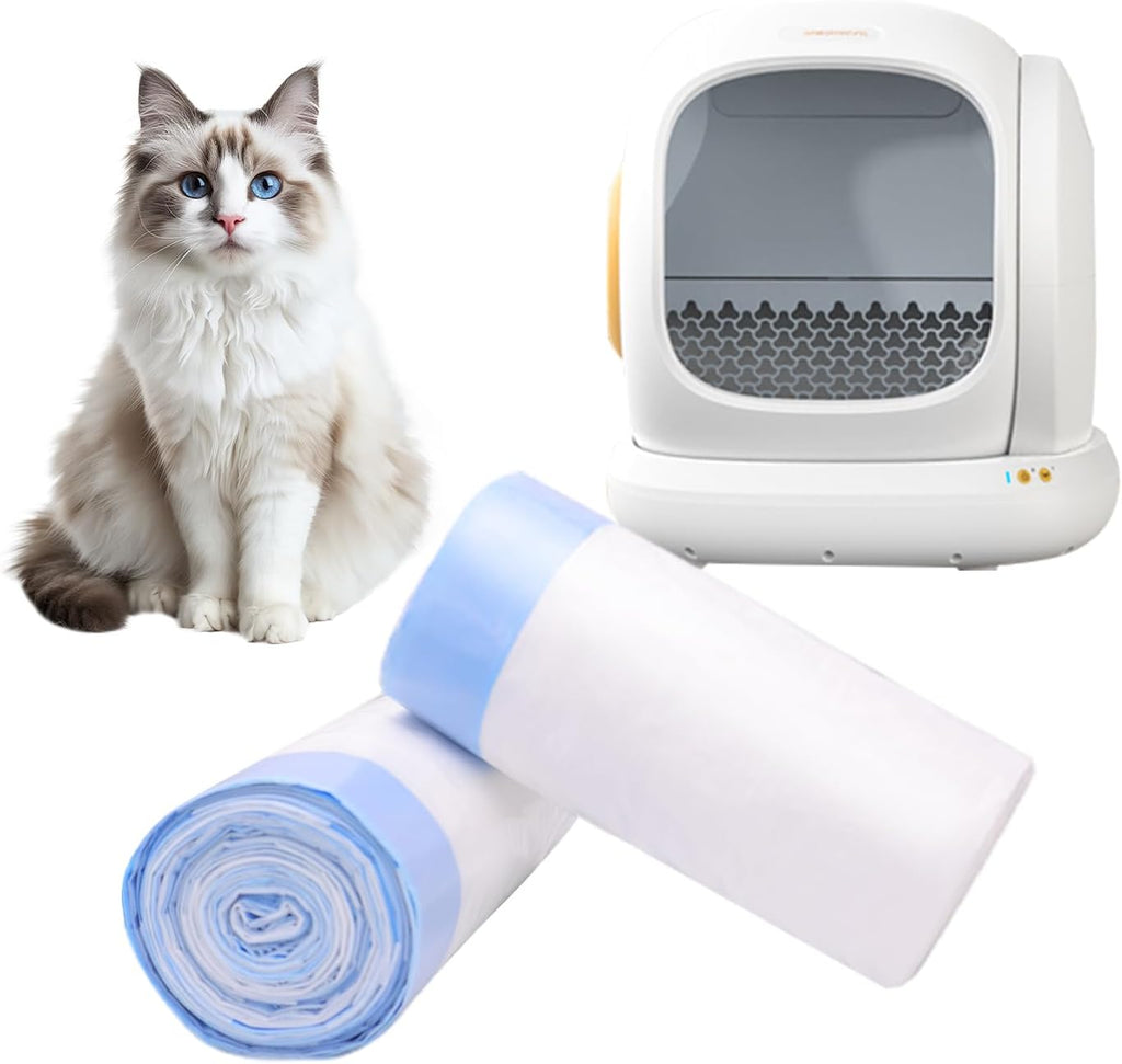 40 Count Extra Large Cat Litter Box Liners, Cat Litter Waste Receptacles Bags for MeoWant MW-SC01/MW-SC02/MW-LR01 Self-Cleaning Litter Box