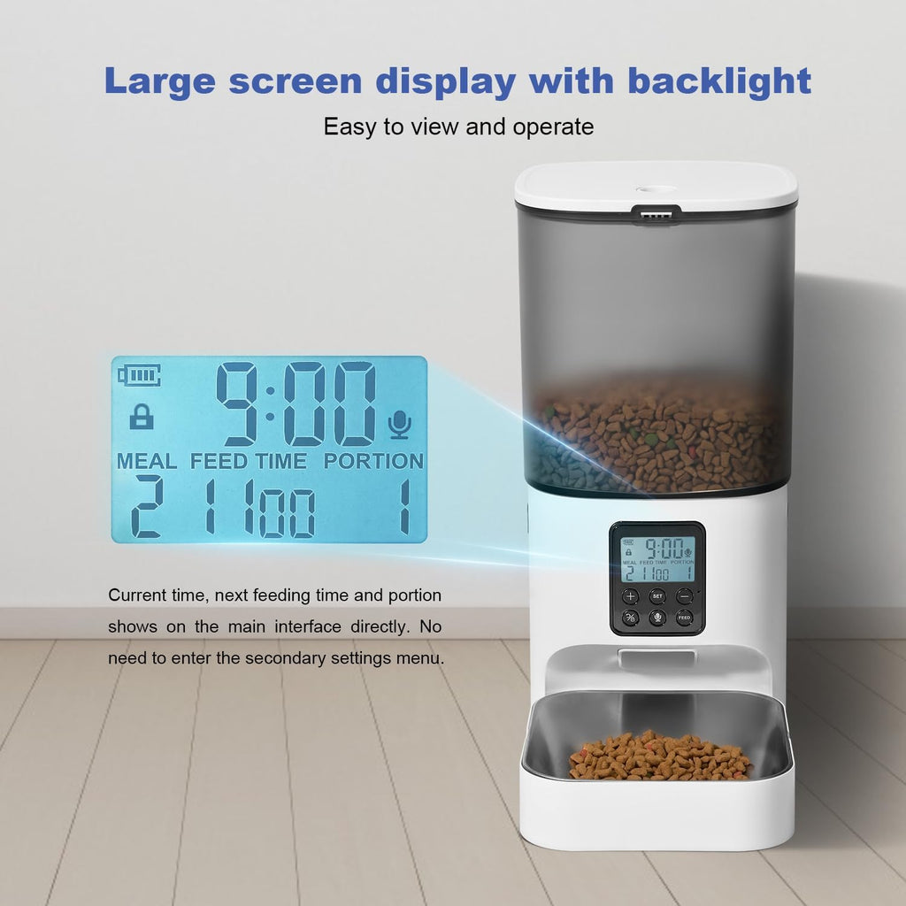 ANDOLL HOME Automatic Cat Feeder, Timed Cat＆Dog Dry Food Dispenser