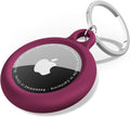 oakxco for Airtag Keychain Silicone, Airtag Holder with Key Ring, Air Tag Cover Cute Accessories for Kids, Luggage, Car Dog Collar, Compatible with Apple Airtag Case Waterproof, Burgundy Maroon Wine