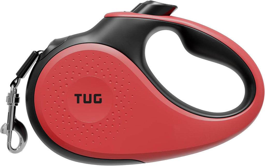 TUG Tiny Retractable Dog Leash, 10 ft (Extra Small, Red)