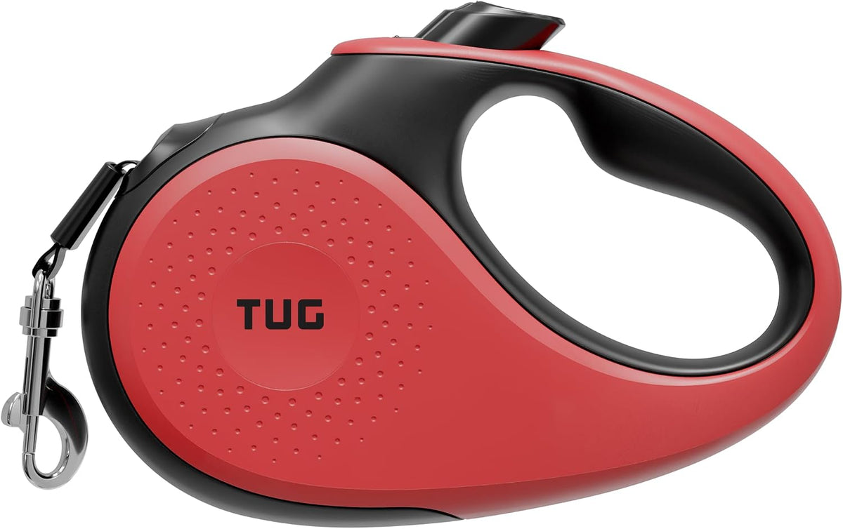 TUG Tiny Retractable Dog Leash, 10 ft (Extra Small, Red)