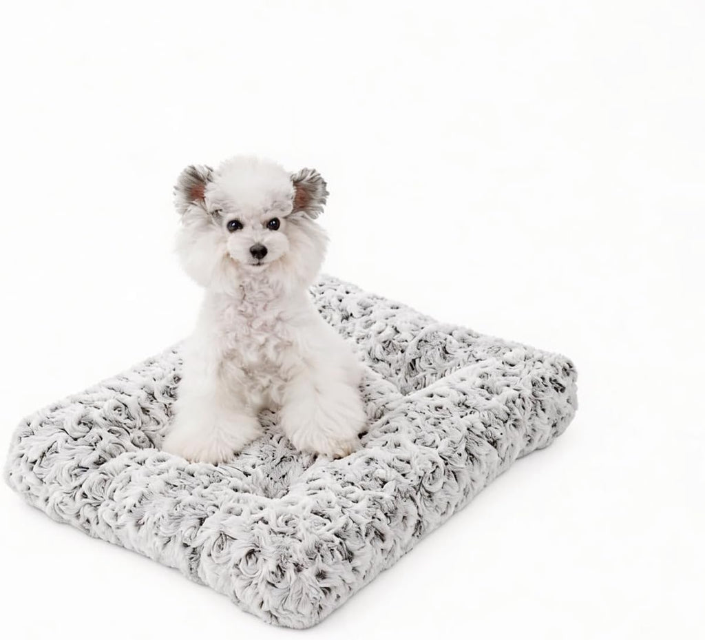 Small Dog Crate Bed Mat, Washable Plush Pad for Puppies & Cats