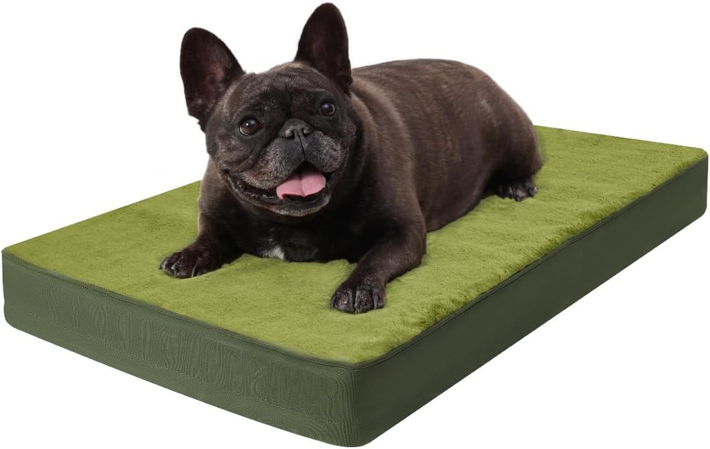 KSIIA Orthopedic Dog Bed for Medium Dogs with Waterproof Lining,Green,29x18