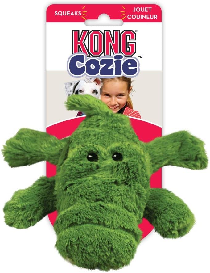 KONG Cozie Ali Alligator Plush Dog Toy, for Medium Dogs