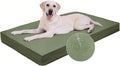 XXL Dog Bed Waterproof Washable, Wipeable Leather Large Crate Pad 48" Green