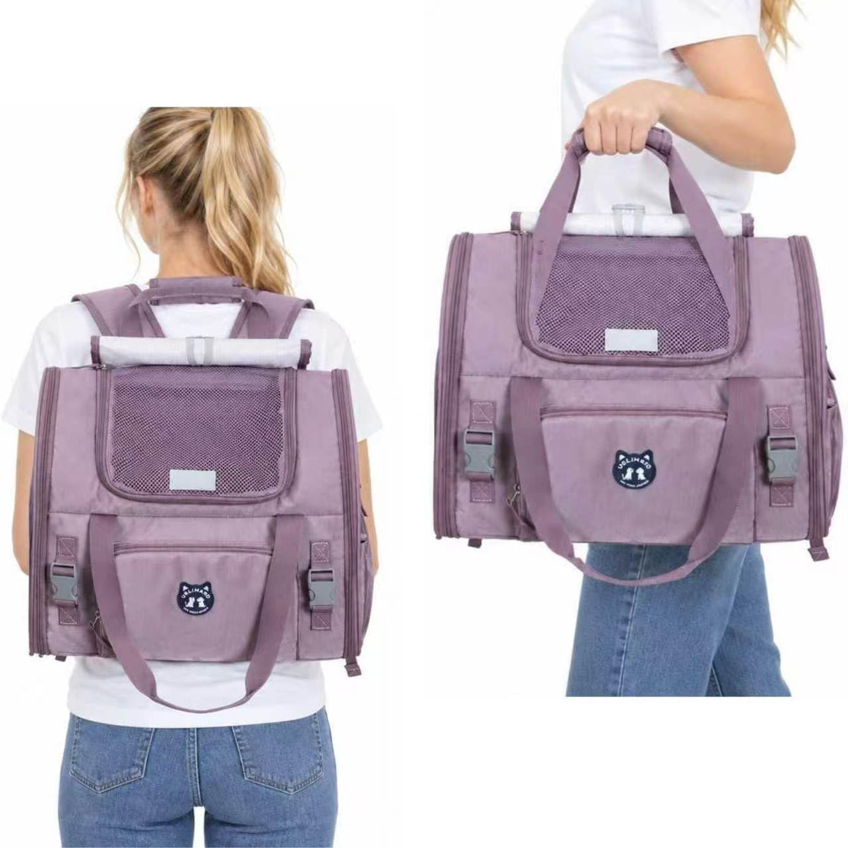 Lollimeow Cat Backpack Carrier, Large Expandable Pet Backpack for Small Dog