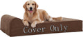 Rainmr Large Dog Bed Replacement Cover - Extra Large Memory Foam Pet Liner with Zipper, XXL Size, Chocolate, Cover Only