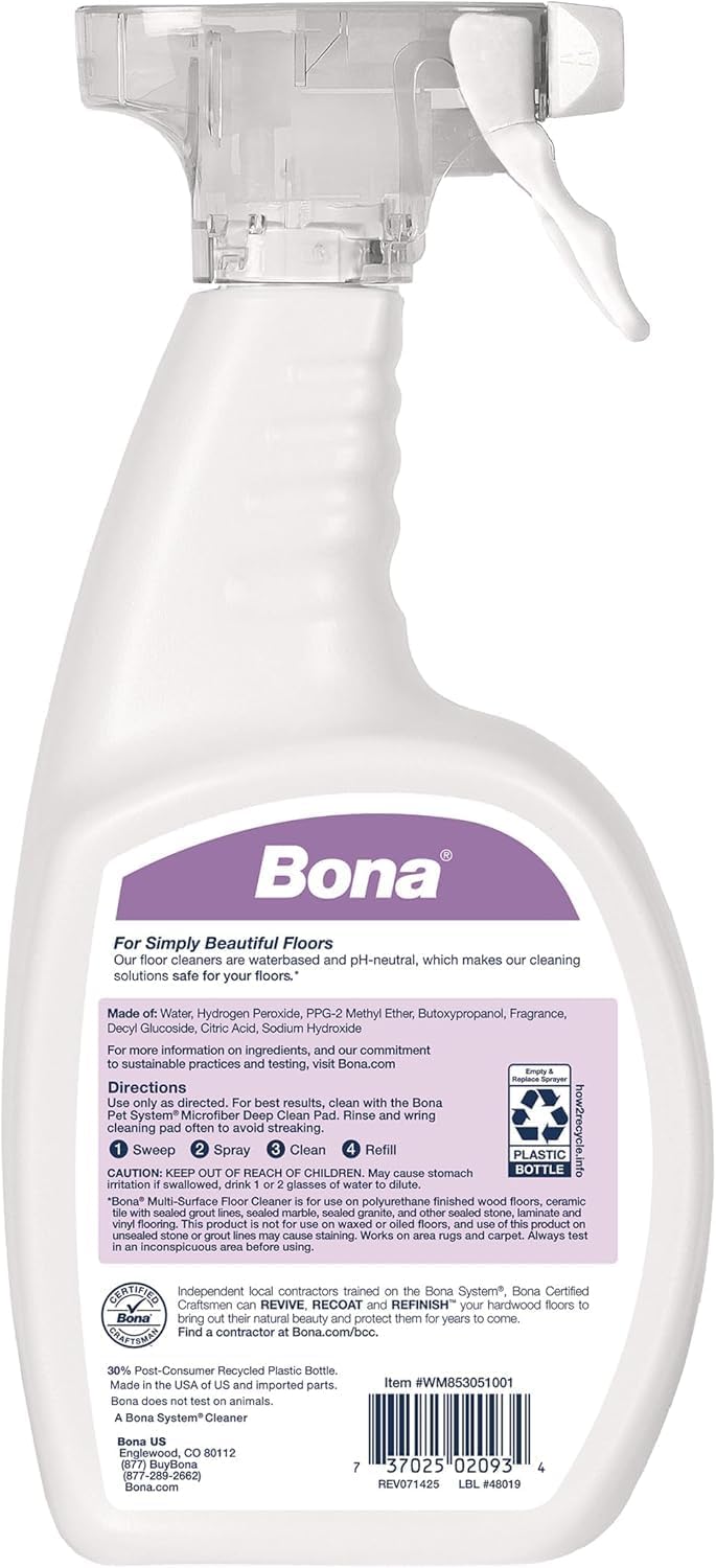 Bona Pet Spray Odor Eliminator - Dog Formulation - 32 fl oz