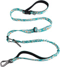 Hands Free Dog Leash, No Pull Bungee Dog Running Waist Leash, with Car Seat Belt, Reflective Stripes, Heavy Duty for Medium and Large Dogs. (Daisy Green, Large)