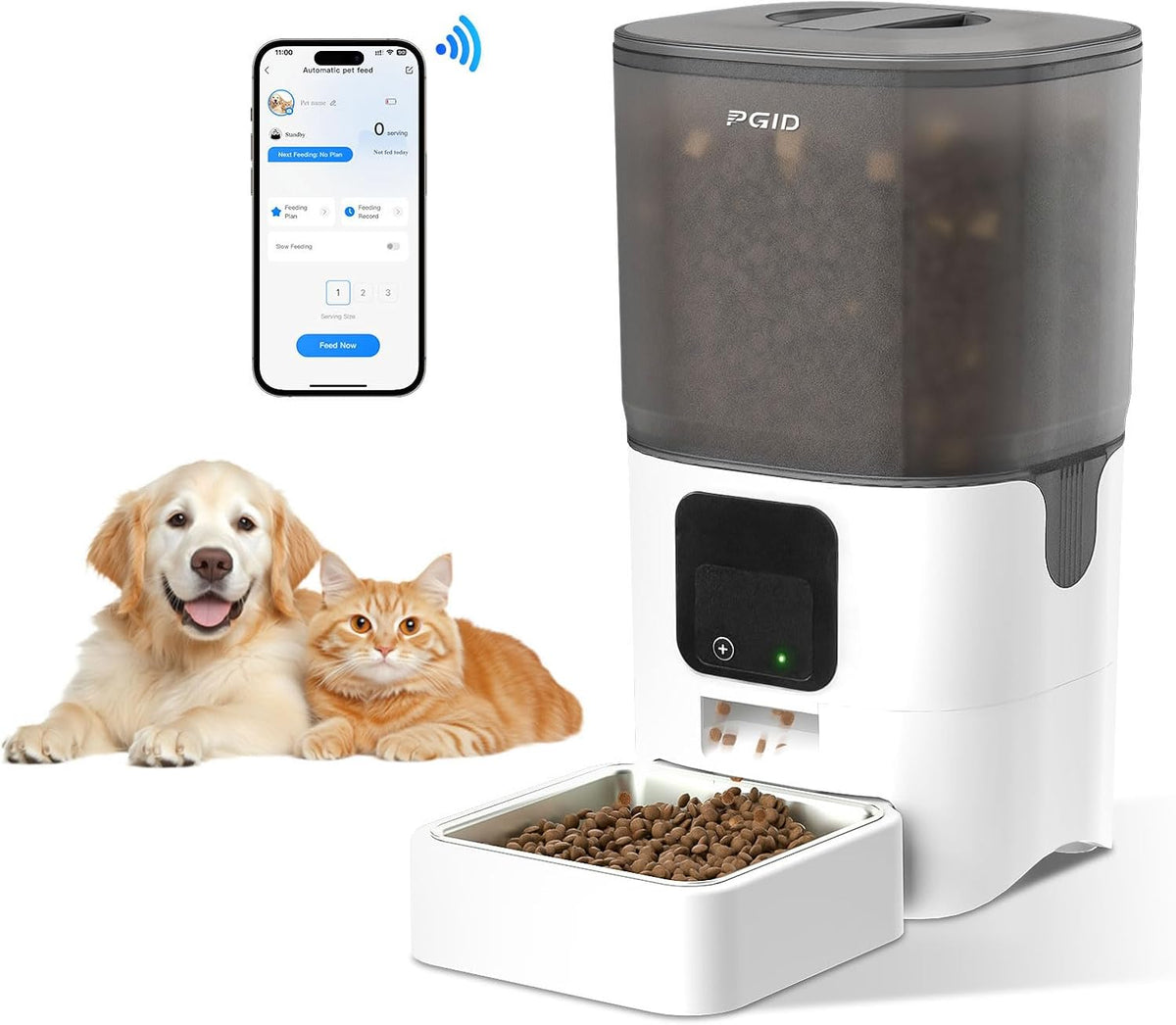 Automatic Cat Feeder 6L,Timed Cat Feeders for Dry Food, 2.4G WiFi Pet Feeder with APP Control for Remote Feeding,Automatic Dog Food Dispenser with Alexa,1-10 Meals Per Day for Dog