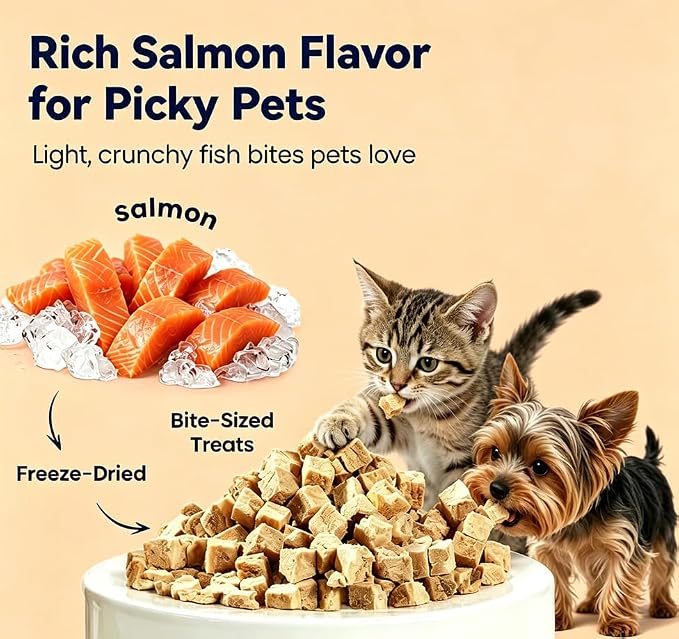 Freeze Dried Salmon Cat Dog Treats 2.3 oz