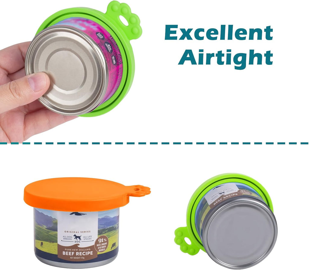 PetBonus 2 Packs Pet Food Can Covers Lids, Universal Size for Dog Cat Food | Silicone, 1 fit 3 Standard Size Can Tops, Can Topper for Wet Food, BPA Free, Dishwasher Safe 
