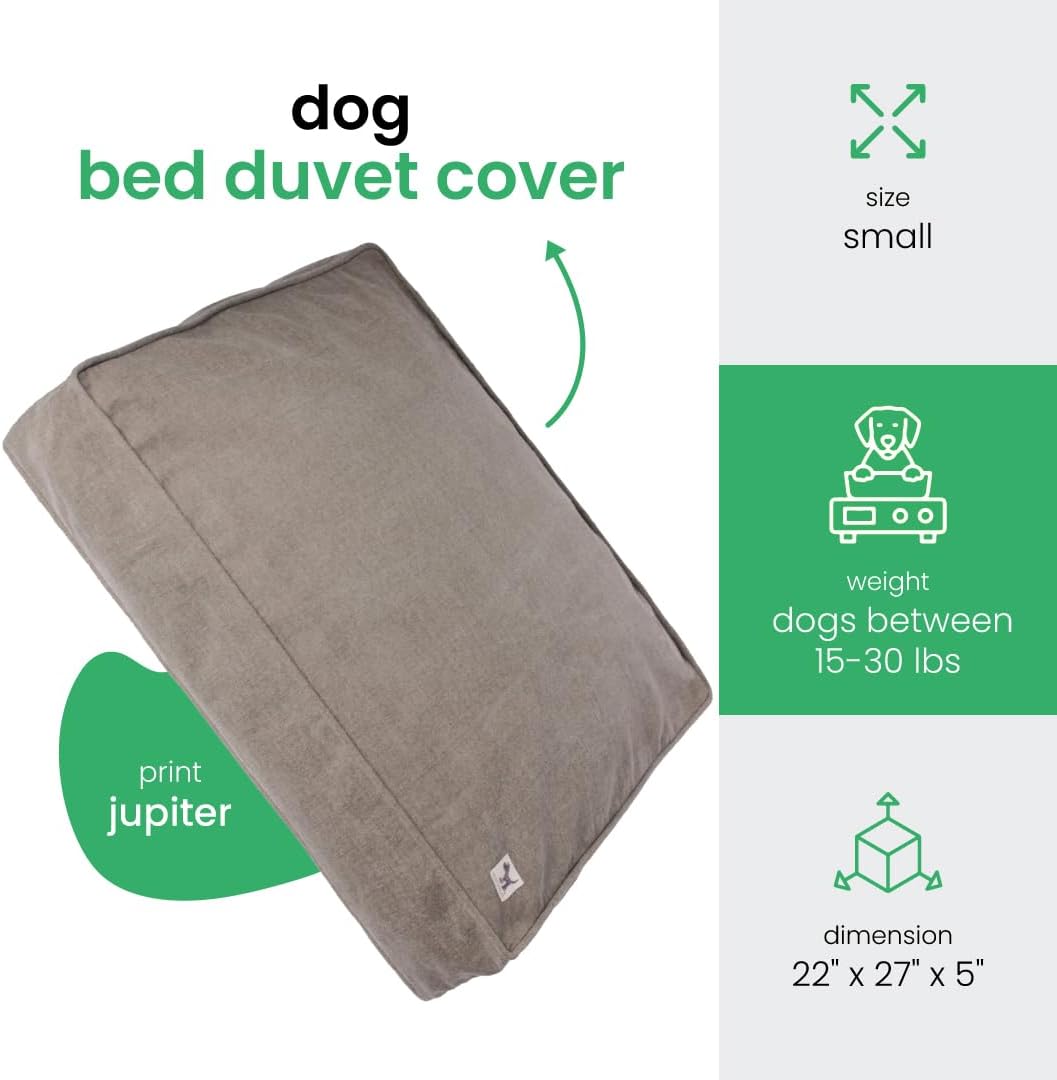 Molly Mutt Gray Dog Bed Cover, Non-Toxic & 100% Cotton, 22"x27"x5"
