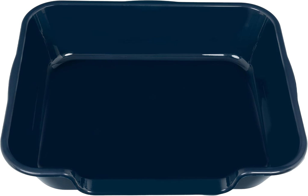 Extra Large Low Entry ABS Cat Litter Box, Dark Blue, 24" L x 20" W, 2 Pack | Durable low entry litter box, non-stick, odor-free, ideal for seniors, kittens, rabbits, large cats and multi-pet homes.