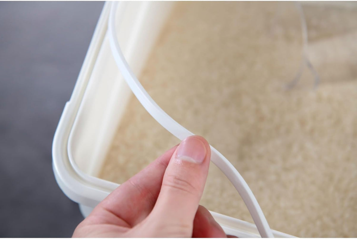 HANAMYA 10 Liter / 20 lbs Rice Storage Container with Measuring Cup, BPA free, For Rice | Grain | Pet Food | Flour, 2 count, White