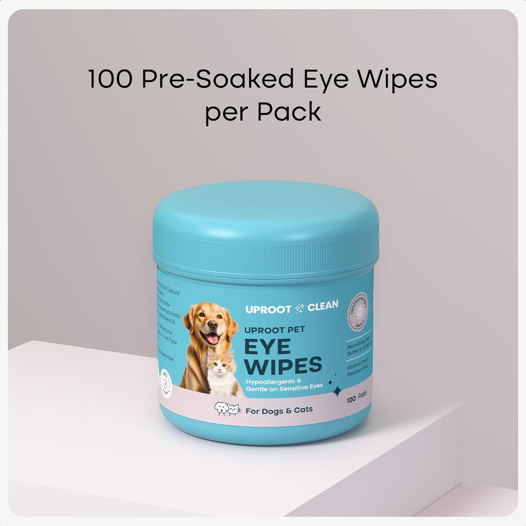 Uproot Clean Cat & Dog Eye Wipes: Hypoallergenic Eye Wipes for Dogs, 100ct.