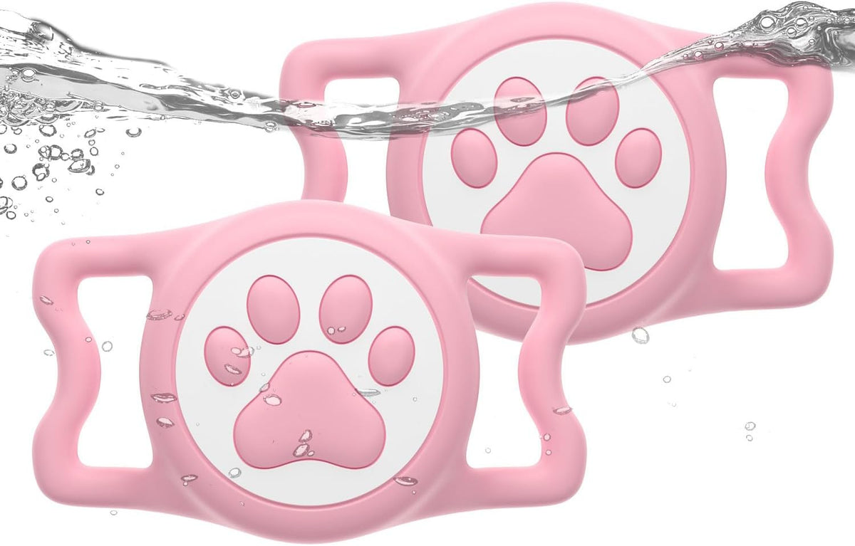 IP68 Waterproof Dog AirTag Holder for Dog Collar, Soft, Stretchy Silicone