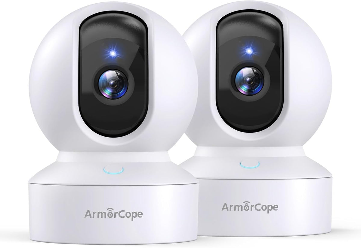 Armorcope Pet Camera, 2K HD Dog Camera with Phone APP, 360° Pan/Tilt View Puppy Cam, One Click Call for Baby Monitor, MagivPix Night Vision,Motion Tracking Alarm with Cloud/Local SD -2 Pack
