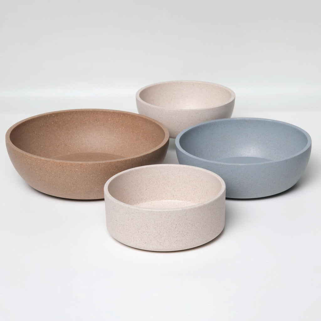 Loving Pets - Dolce Bamboo - Eco-Friendly Pet Bowls & Dishes for Dog, Cats, Puppy Food and Water Bowl -Sustainable and Dishwasher Safe, Made with Real Bamboo (Small, Oat-Beige)