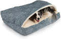 Snoozer Rectangle Cozy Cave Dog Bed, Hooded Dog Bed, Palmer Indigo (XL)