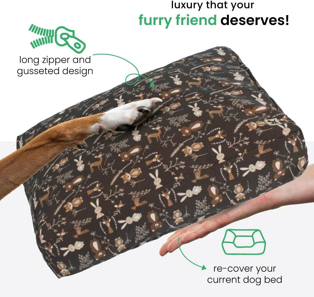 Molly Mutt Dark Brown Dog Bed Cover, Non-Toxic & 100% Cotton, 36"x45"x5"