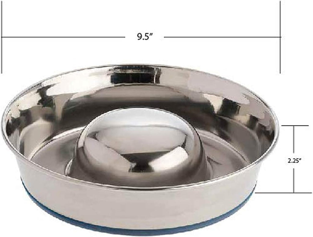 OurPets DuraPet Slow Feed Premium Stainless Steel Bowl (Heavyweight Durable Stainless Steel Bowls, Dog Food Bowl, and Dog Water Bowl) Great Alternative to Snuffle Mat for Dogs-Medium | Helps pace rapid eaters, durable easy clean design, an alternative ...