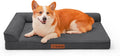 Rainmr Microsuede Dog Bed for Small & Medium Dogs - Orthopedic Dog Bed with Removable Washable Cover, Memory Foam Pet Bed Mat, 36x27 Inches, Dark Grey