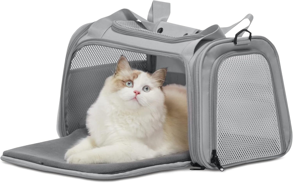 PETSFIT Cat Carrier, Grey, Small and Medium Cats Under 12 Lbs