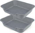 Extra Large Low Entry ABS Cat Litter Box, Grey, 24" L x 20" W, 2 Pack | Durable low entry litter box, non-stick, odor-free, ideal for seniors, kittens, rabbits, large cats and multi-pet homes.