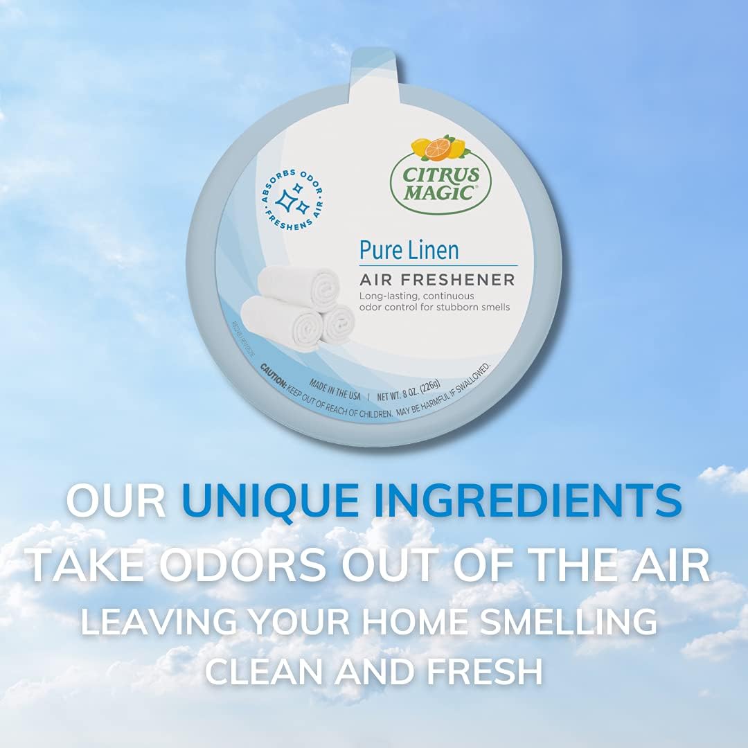 Citrus Magic Solid Air Fresheners, Pure Linen, 8 Ounce, Pack of 6