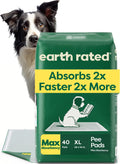 Earth Rated 40 Puppy Pads, Max Absorbency Pee Pads for Dogs, XL | Max Absorbency,Absorbs 2X Faster & 2X More, Leak Prevention, Potty Training, Fragrance-Free, Unscented